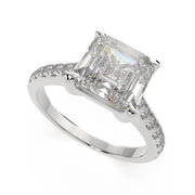 4.2 Carat VS1 D Lab Grown Diamond Pave Emerald Ring